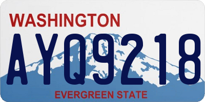 WA license plate AYQ9218