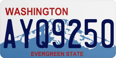 WA license plate AYQ9250