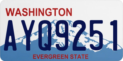 WA license plate AYQ9251
