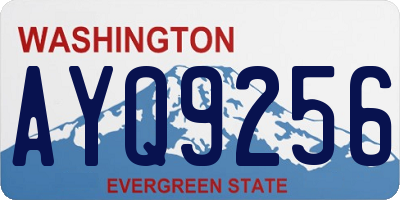 WA license plate AYQ9256