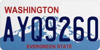 WA license plate AYQ9260