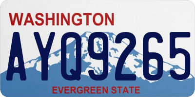 WA license plate AYQ9265