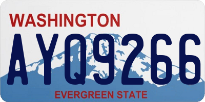 WA license plate AYQ9266