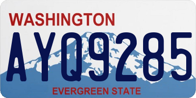 WA license plate AYQ9285