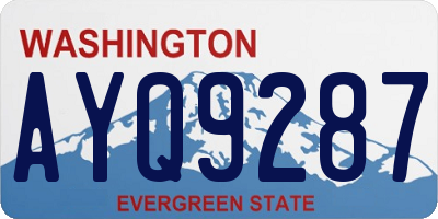 WA license plate AYQ9287