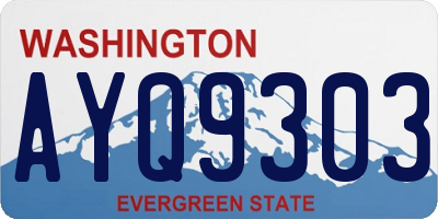 WA license plate AYQ9303