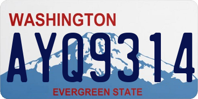 WA license plate AYQ9314