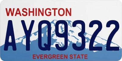 WA license plate AYQ9322