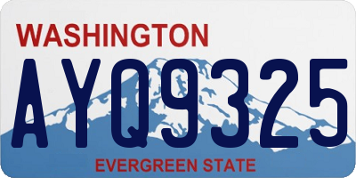 WA license plate AYQ9325