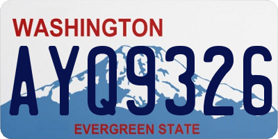 WA license plate AYQ9326