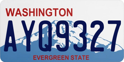 WA license plate AYQ9327