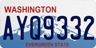 WA license plate AYQ9332