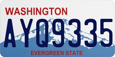 WA license plate AYQ9335