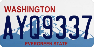 WA license plate AYQ9337