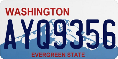 WA license plate AYQ9356