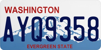 WA license plate AYQ9358