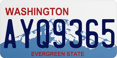 WA license plate AYQ9365