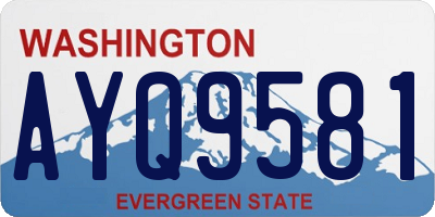 WA license plate AYQ9581