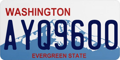 WA license plate AYQ9600