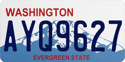 WA license plate AYQ9627