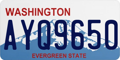 WA license plate AYQ9650