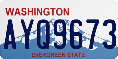 WA license plate AYQ9673