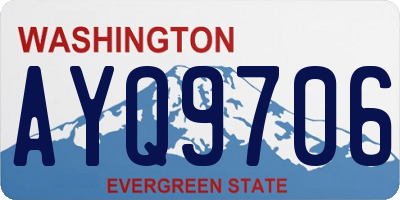 WA license plate AYQ9706
