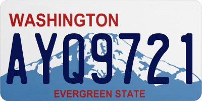 WA license plate AYQ9721