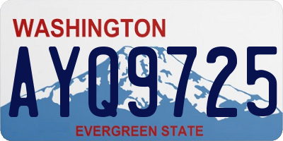 WA license plate AYQ9725