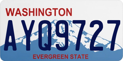 WA license plate AYQ9727