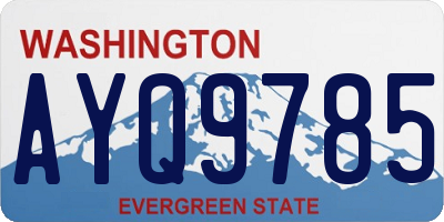 WA license plate AYQ9785