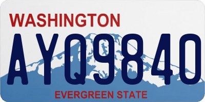 WA license plate AYQ9840