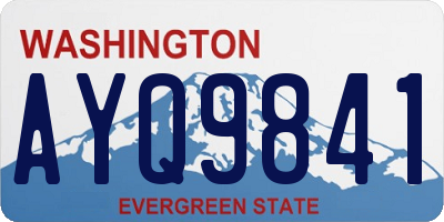 WA license plate AYQ9841