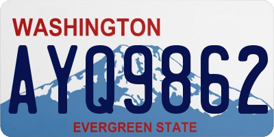 WA license plate AYQ9862