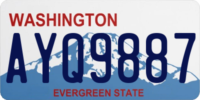 WA license plate AYQ9887