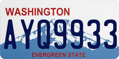 WA license plate AYQ9933