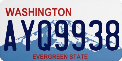 WA license plate AYQ9938