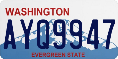 WA license plate AYQ9947