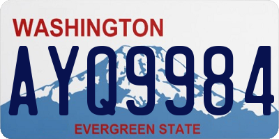 WA license plate AYQ9984