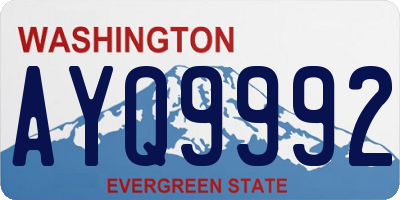 WA license plate AYQ9992
