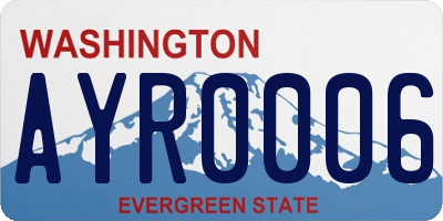 WA license plate AYR0006