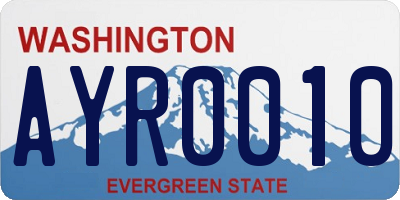 WA license plate AYR0010