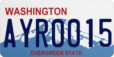 WA license plate AYR0015