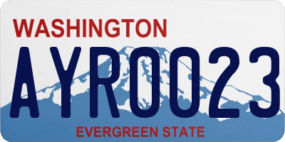 WA license plate AYR0023