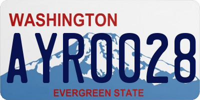 WA license plate AYR0028