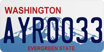 WA license plate AYR0033