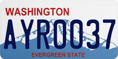 WA license plate AYR0037