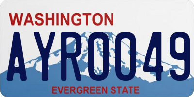 WA license plate AYR0049
