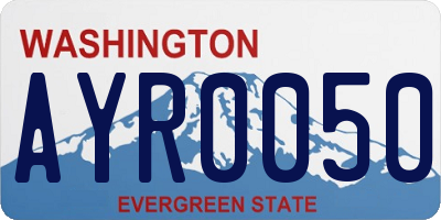 WA license plate AYR0050
