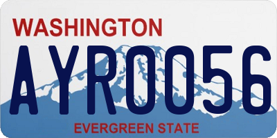 WA license plate AYR0056